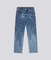Mid Washed Running Dog Lazer Drip Denim Pant