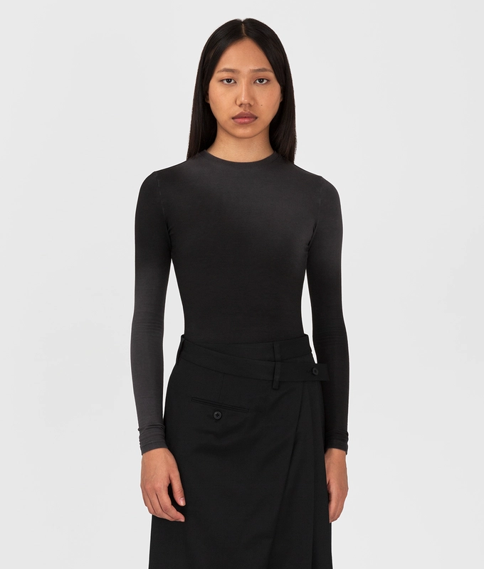 Spray Dyed Fitted Long Sleeve Top
