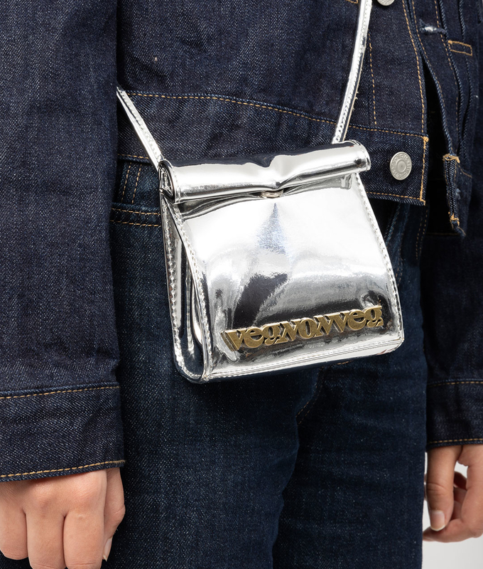 Metallic Logo Crossbody Bag