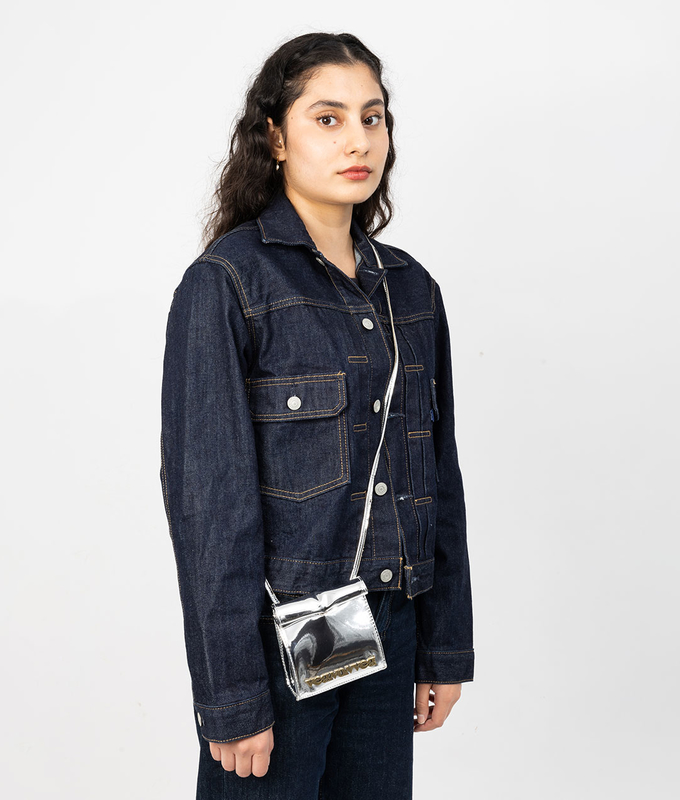 Metallic Logo Crossbody Bag