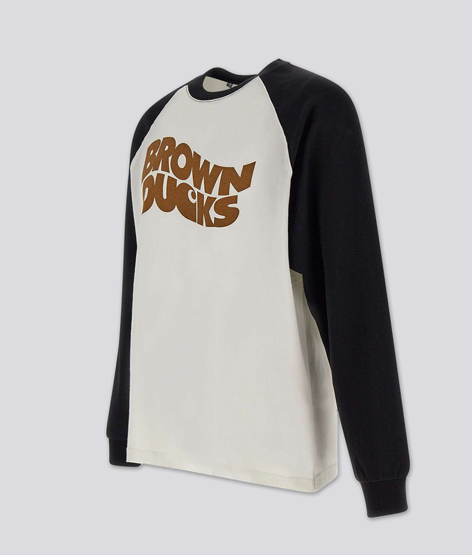 Long Sleeve Brown Ducks Baseball T-Shirt