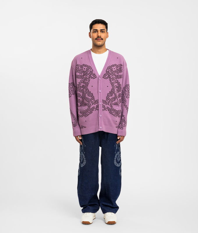 Jacquard Knit Cardigan
