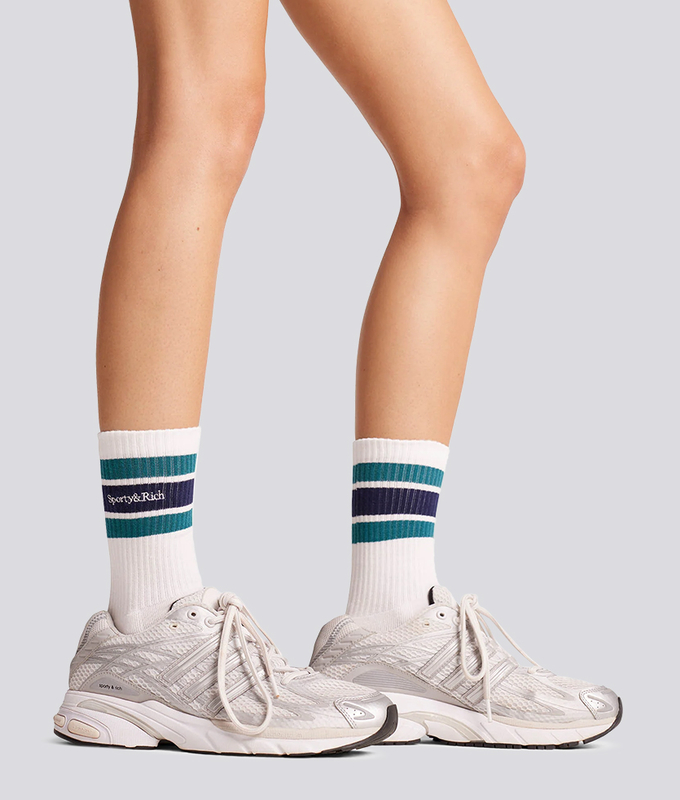 Serif Logo Striped Socks