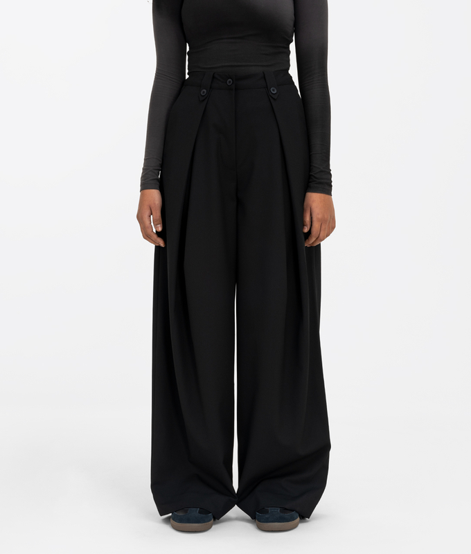 Wide Leg Pleated Pants