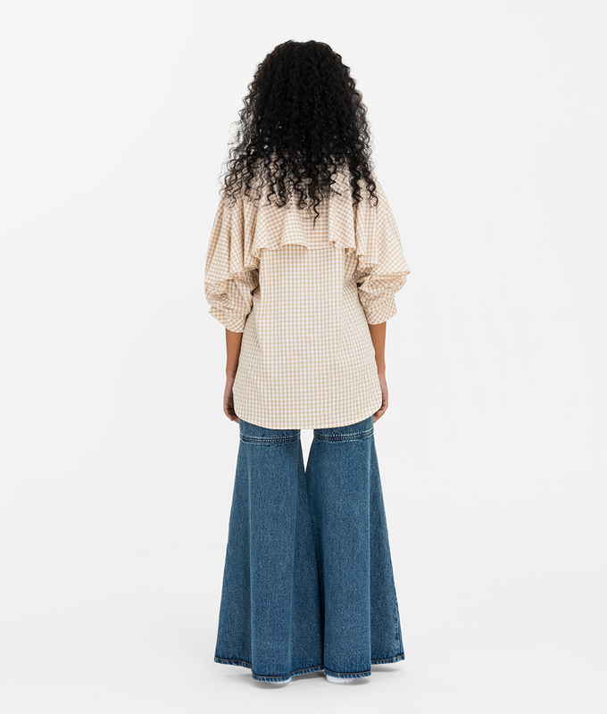 Oversized Floral Check Shirt
