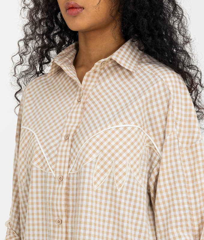 Oversized Floral Check Shirt