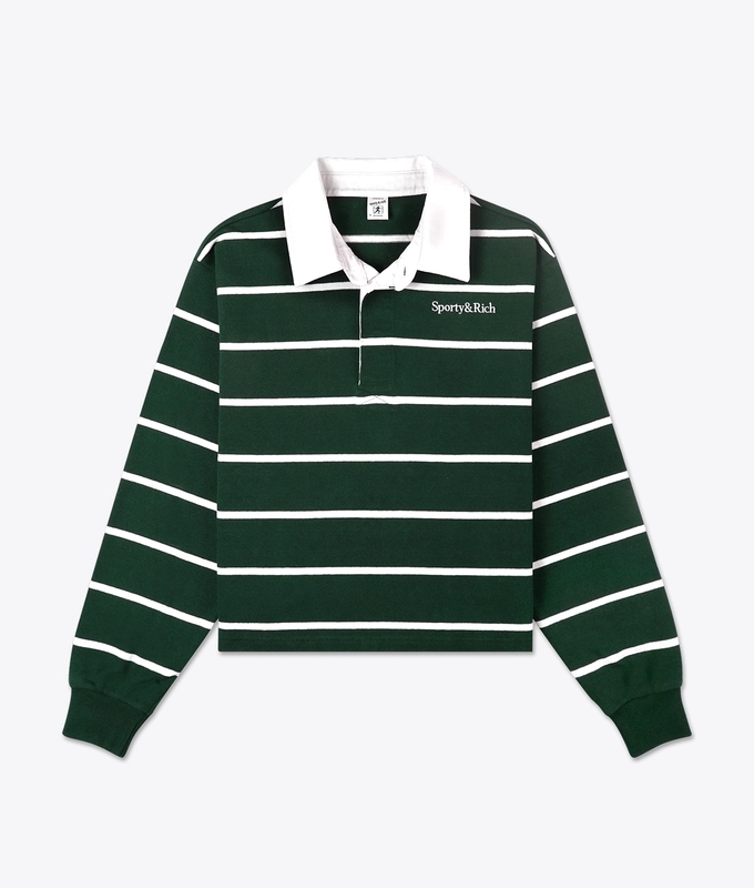 SERIF LOGO CROPPED RUGBY POLO