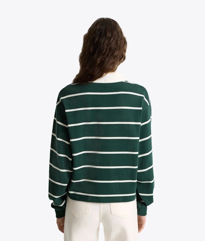 SERIF LOGO CROPPED RUGBY POLO