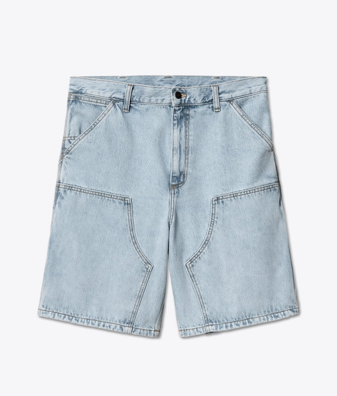 HEAVY STONE WASHED DOUBLE KNEE SHORT