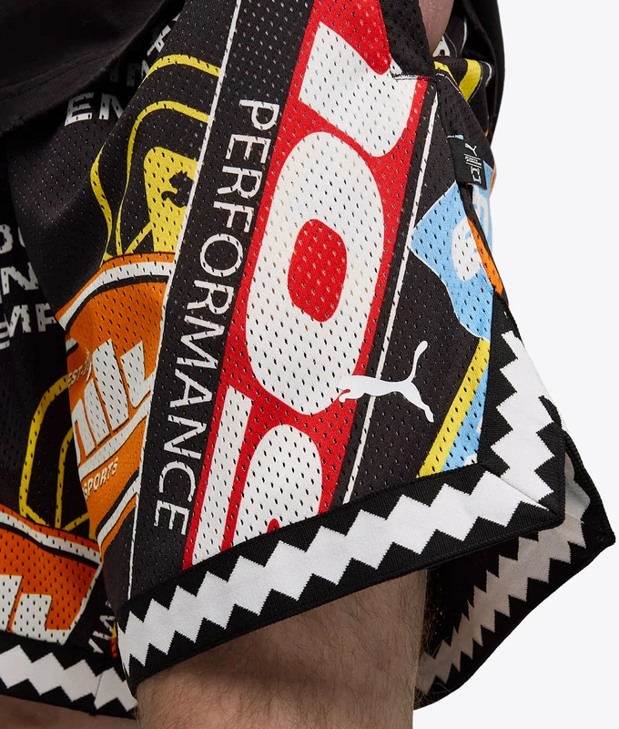 X FAST  FURIOUS REVERSIBLE PRINTED MESH SHORT 6"