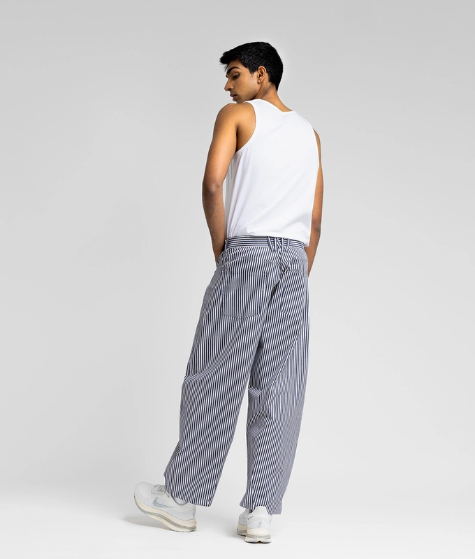 Striped Barrel Leg Pants