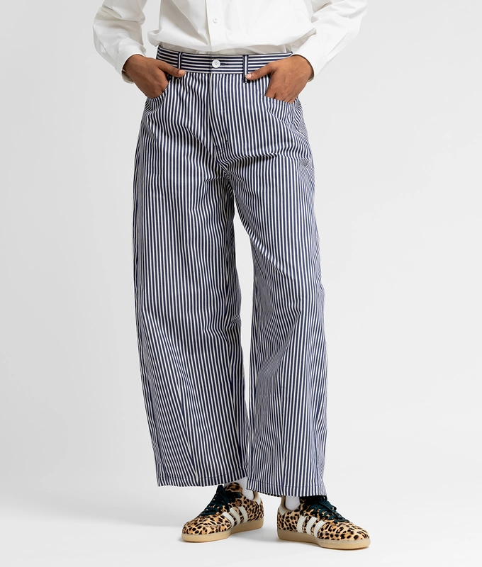 Striped Barrel Leg Pants
