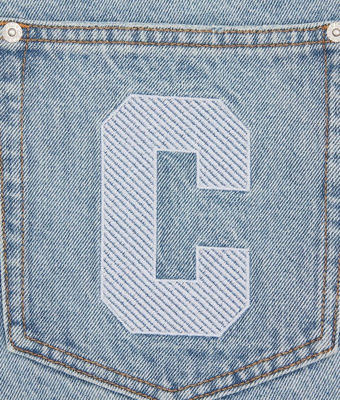 HEAVY WASHED RUNNING DOG DENIM SHORT