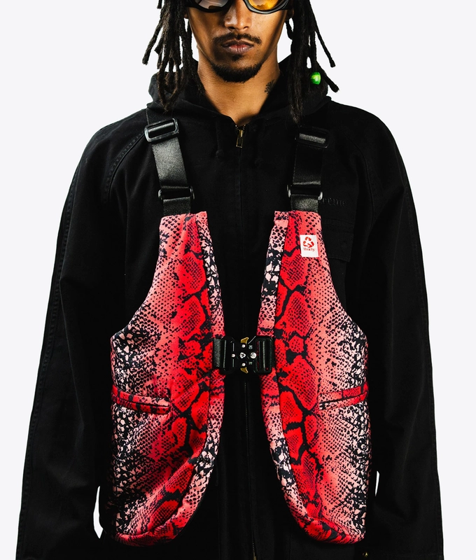 SNAKESKIN CONVERTIBLE VEST TOTE
