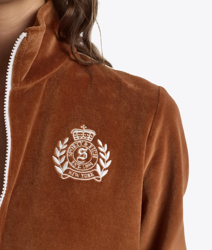 NEW YORK CREST ELIO VELOUR TRACK JACKET