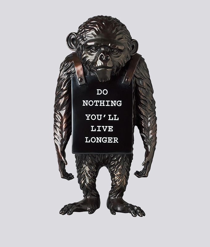 Monkey Sign Bronze Statue