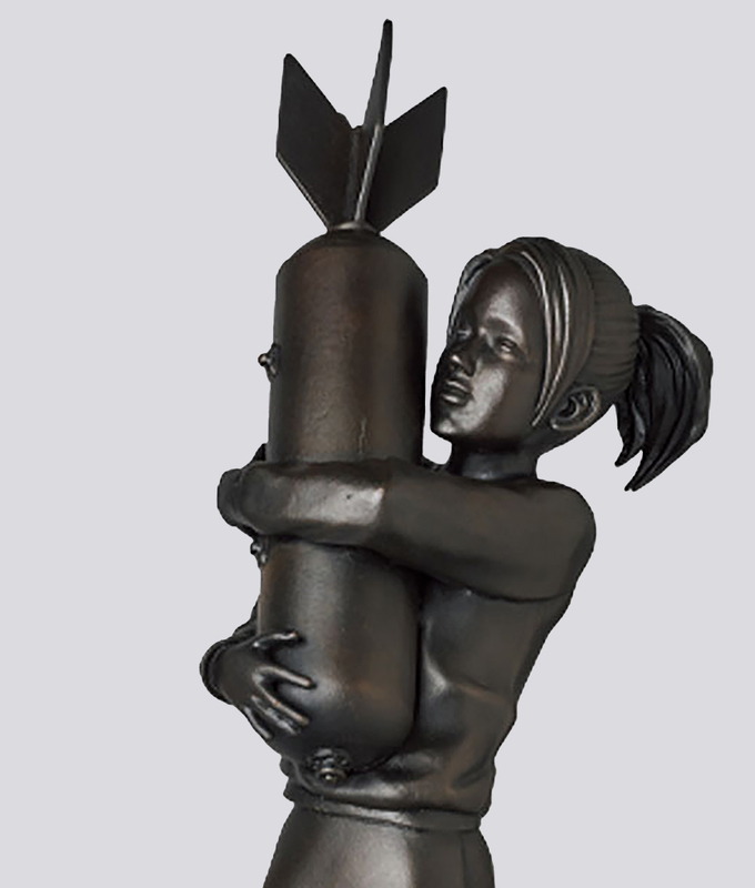 Bomb Hugger Bronze Statue